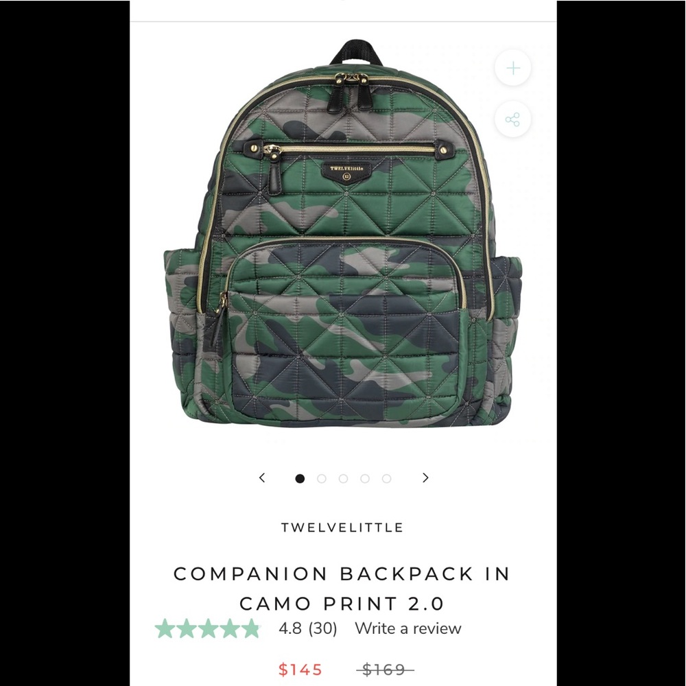 TWELVELITTLE Companion Diaper Bag Backpack in Camo Print 2.0